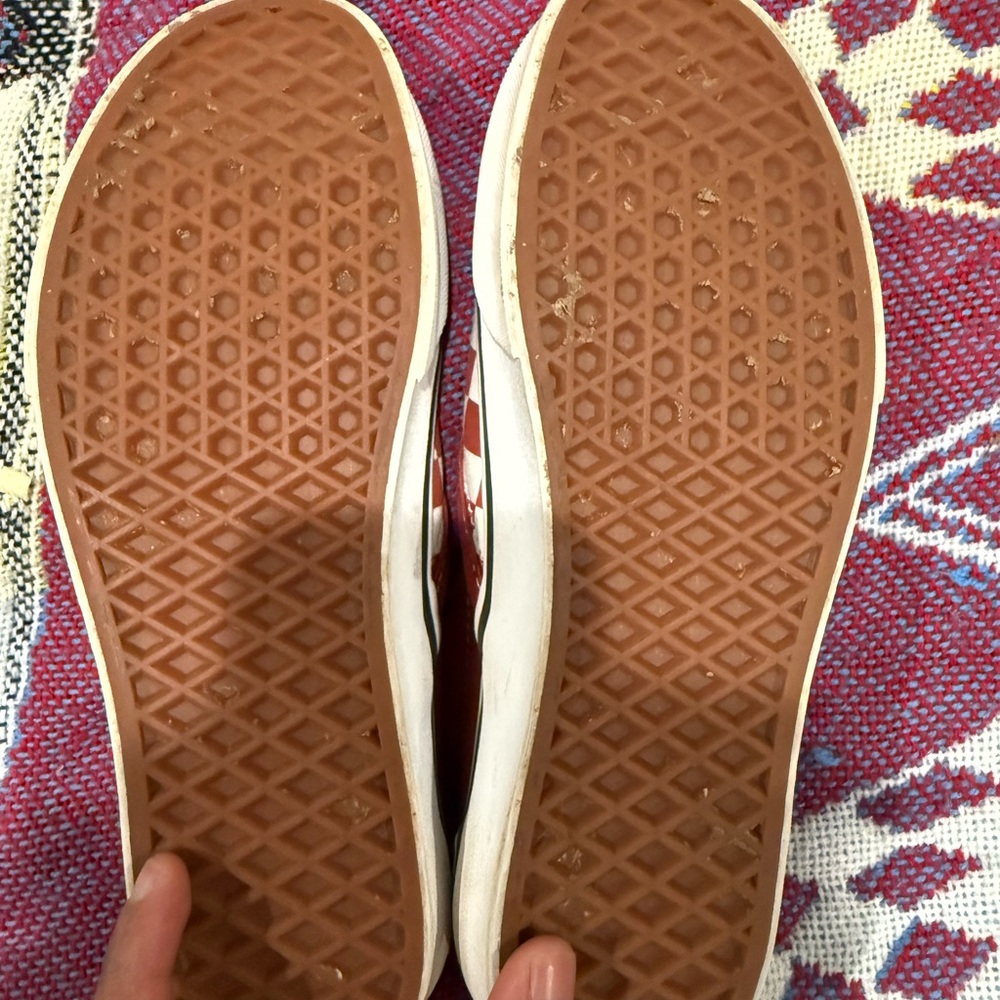 Vans Red and White Checkered Slip-Ons - Picture 6 of 7